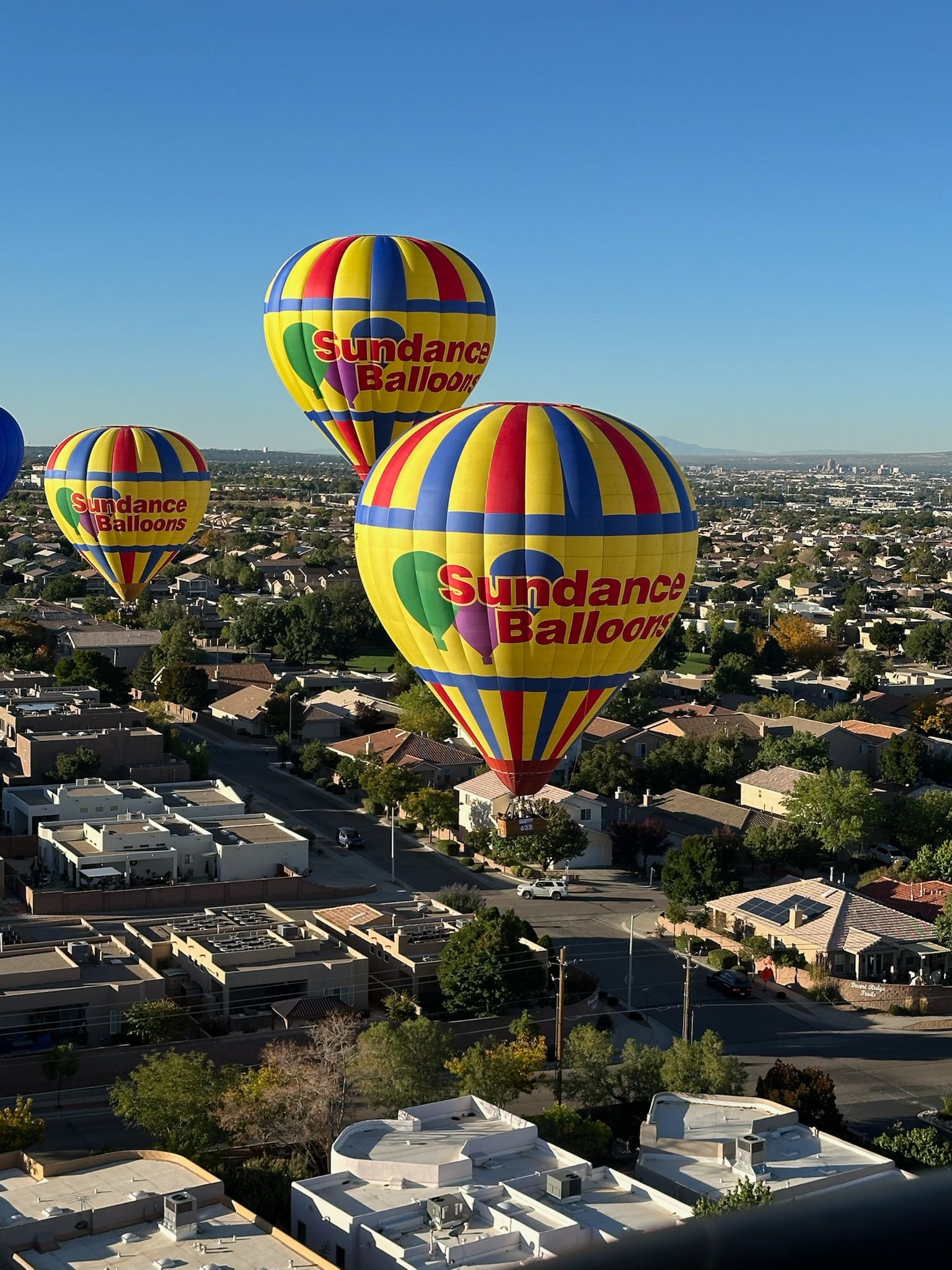 Vintage-style hot air balloon scene